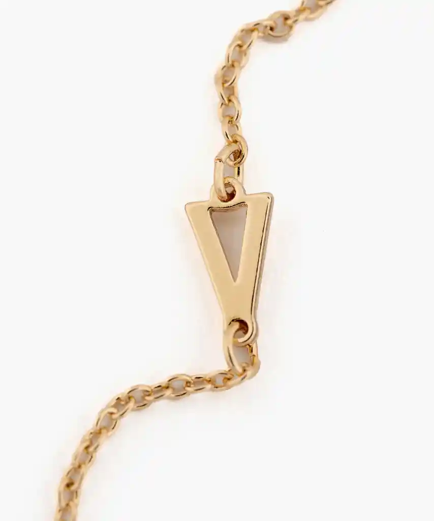 Collar Letra V Dorado