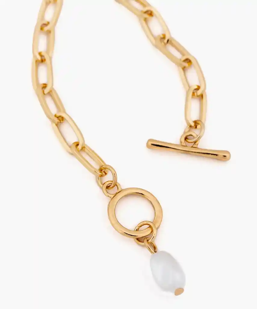 Collar Relounge Broche Perla Dorado