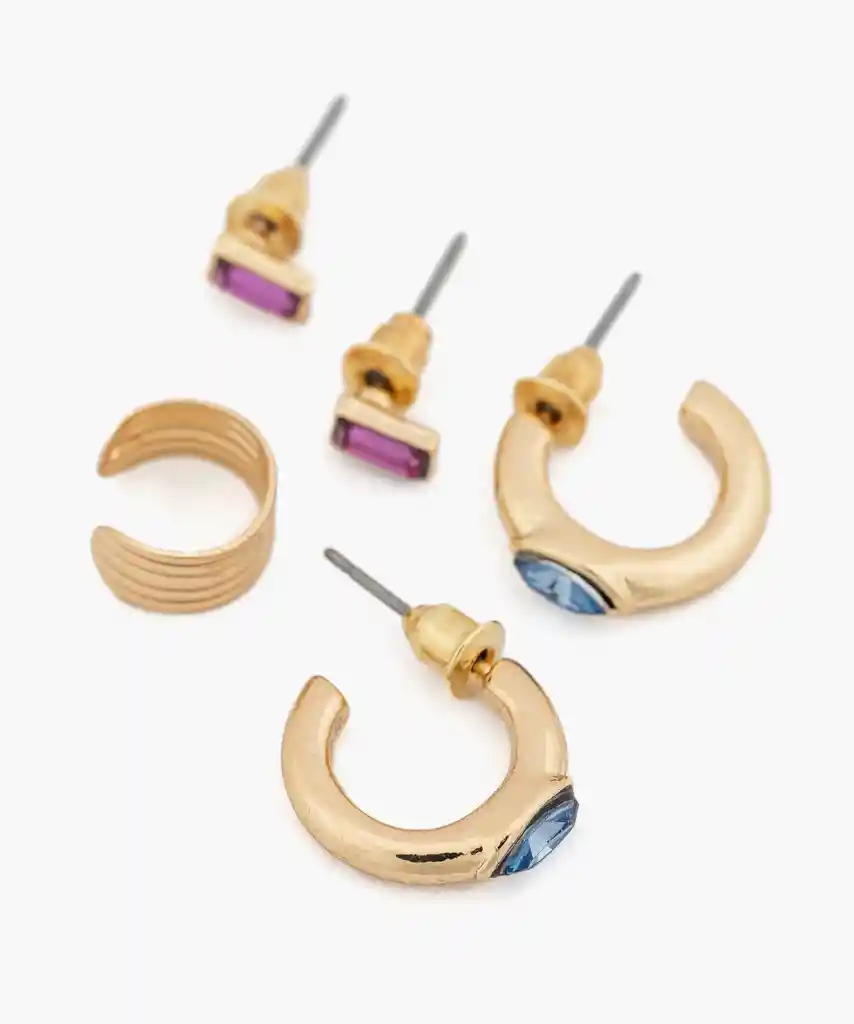 Set Aros Relounge Argollas Y Cuff Dorado