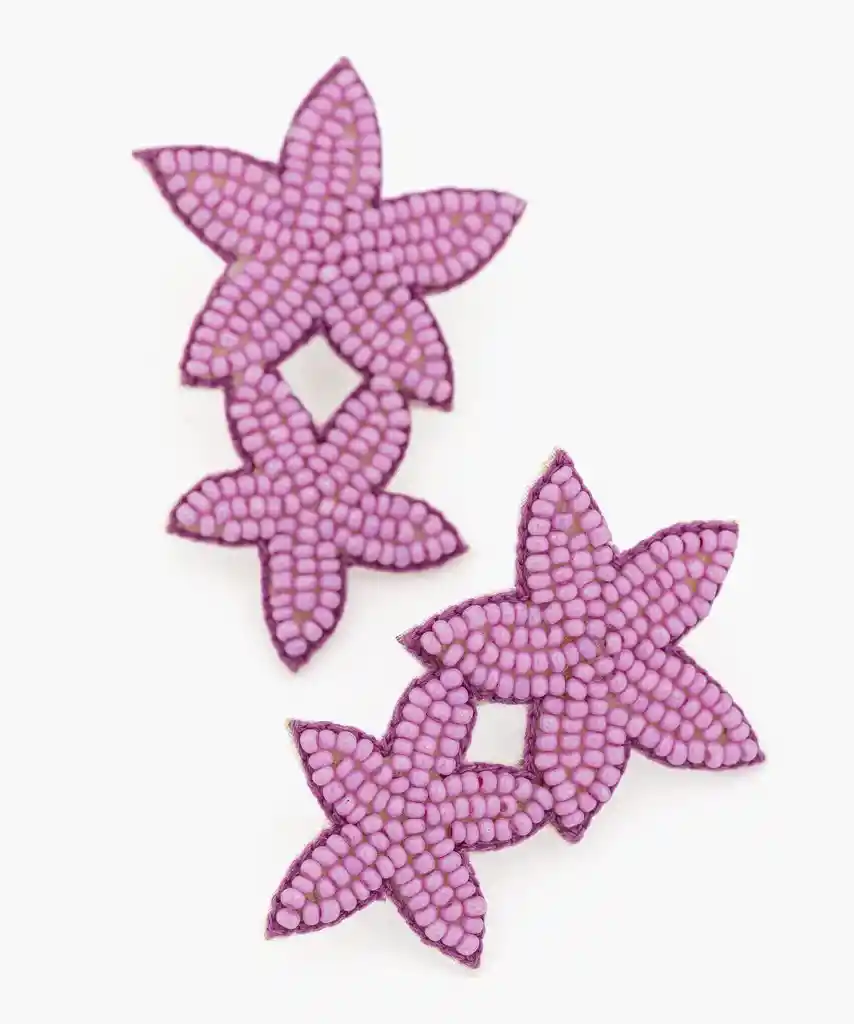 Aros Estrellas De Mar Lila