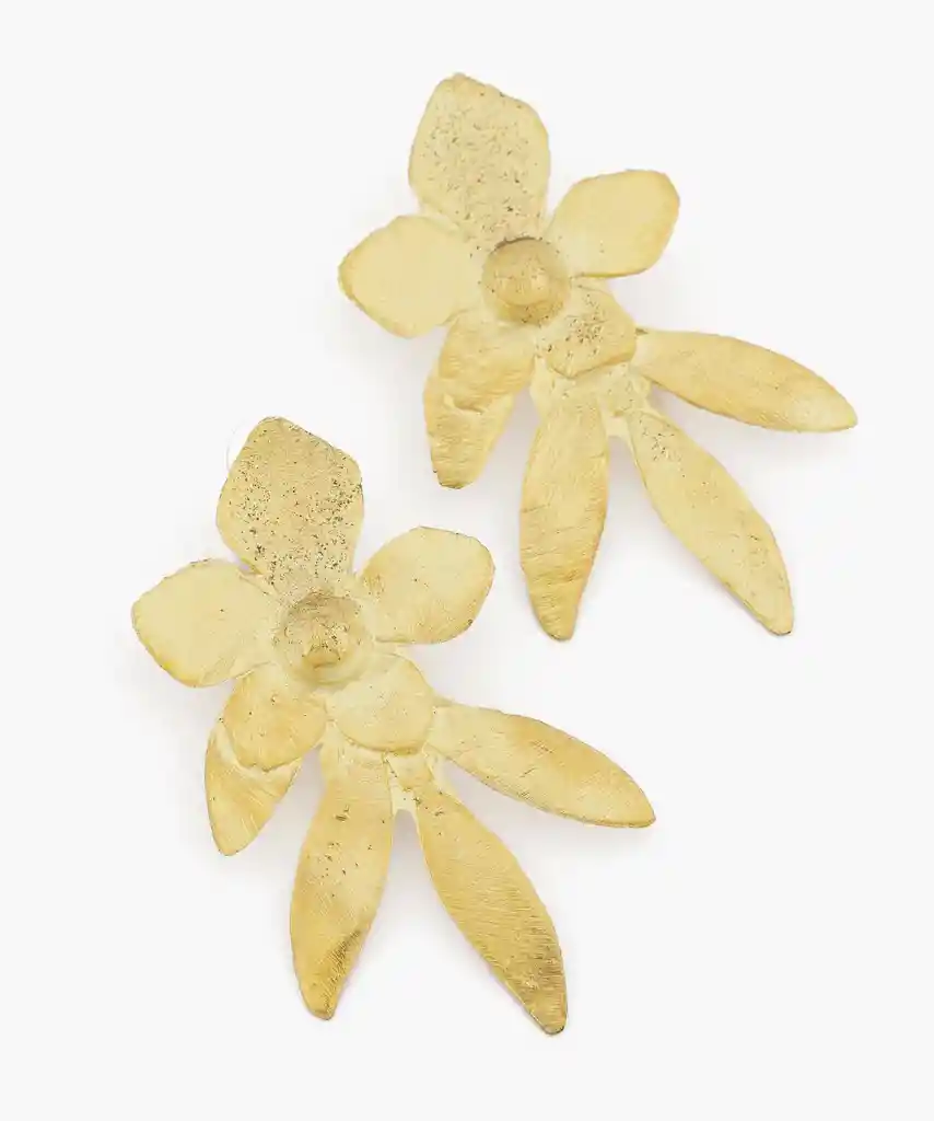 Aros Pétalos Irregulares Dorado