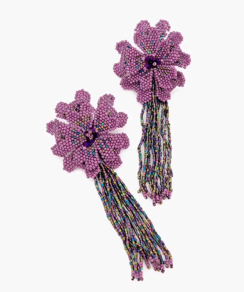 Aros Flor Grande Morado