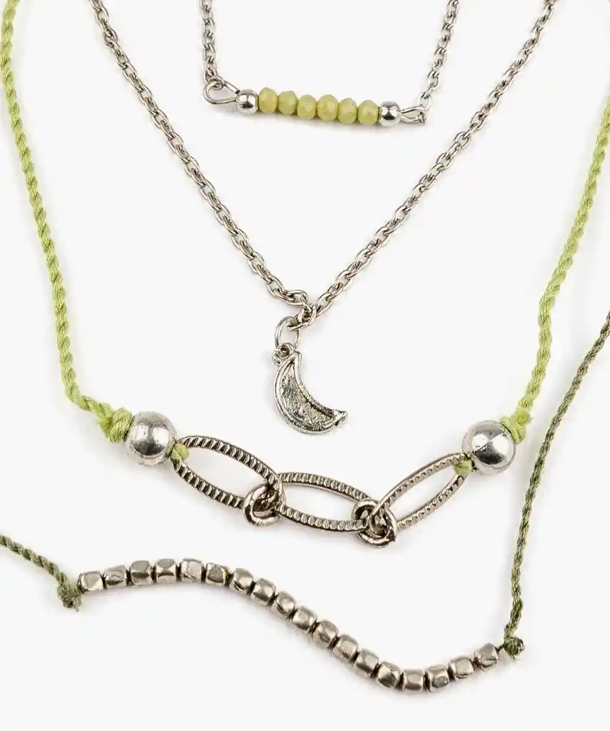 Set Pulseras Mix Plateado