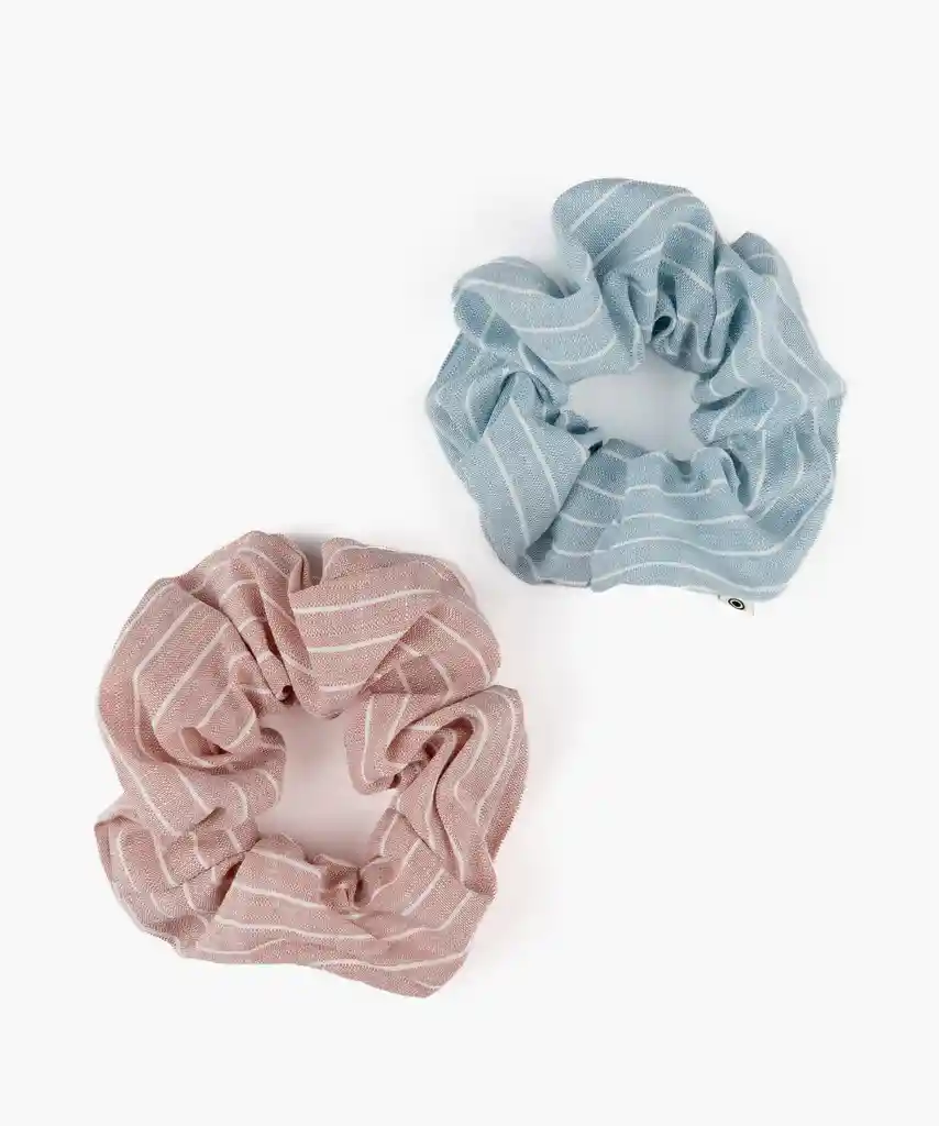 Set Collets Líneas Lisas Celeste