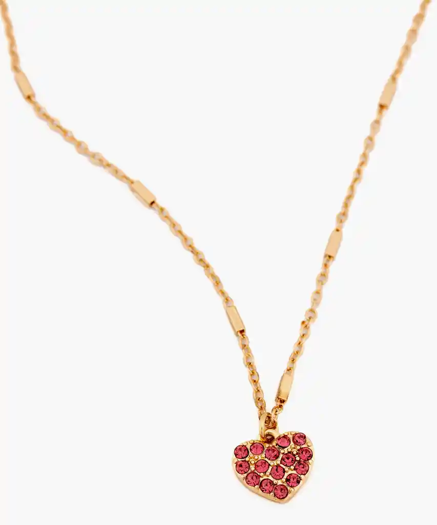 Collar Strass Corazón Dorado