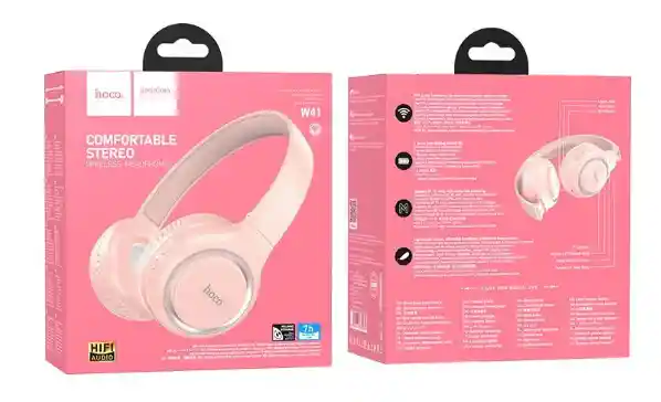 Audífono Hoco W41 Comfortable Stereo - Rosado.