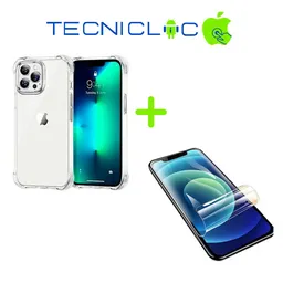 Carcasa Transparente Para Iphone 15 Pro Más Una Lamina De Hidrogel