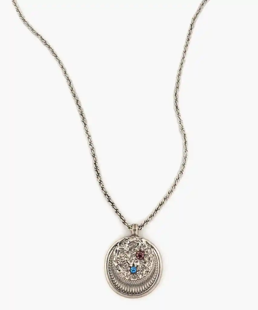 Collar Moneda Mystic Plateado