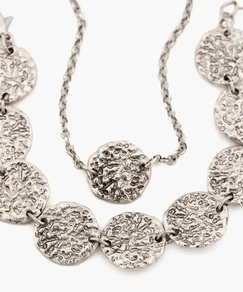 Set Pulseras Monedas Plateado