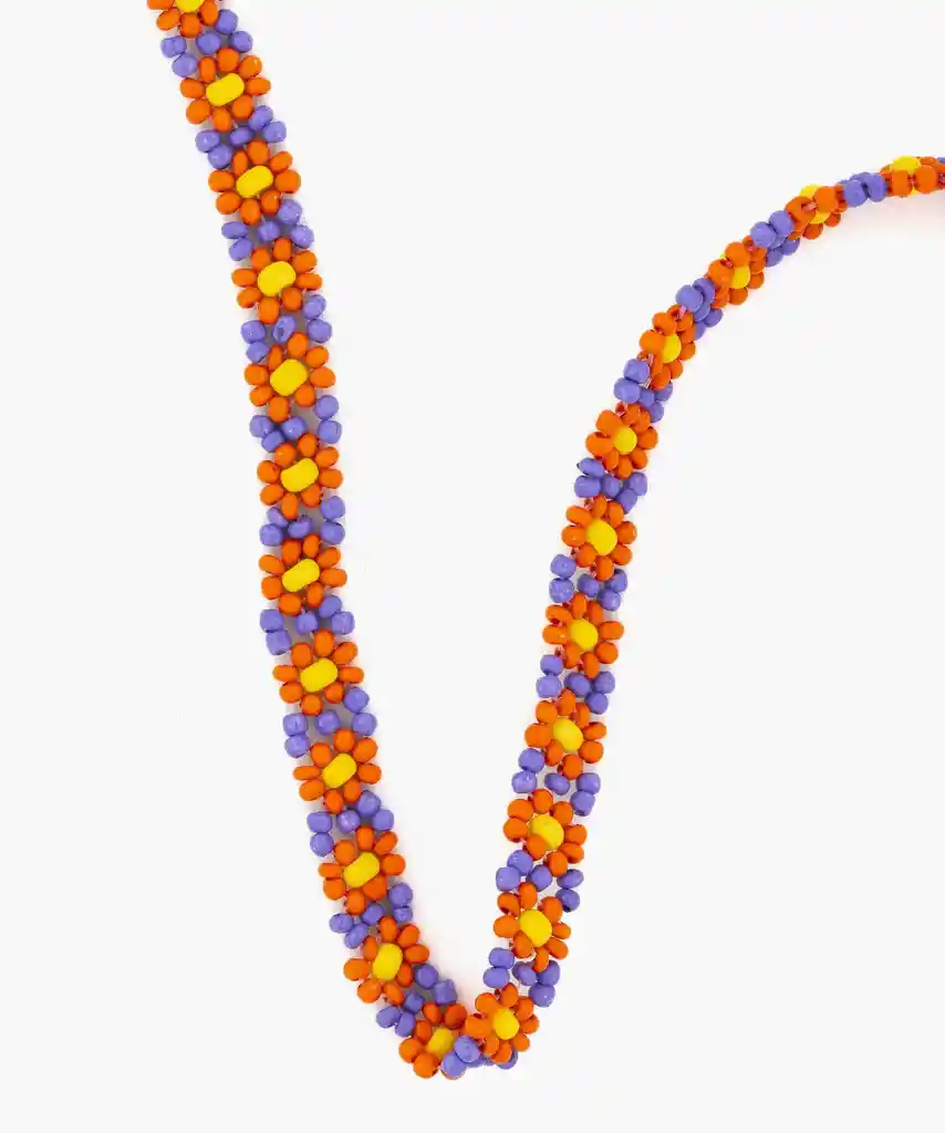 Collar Paradiso Choker Flores Naranjo