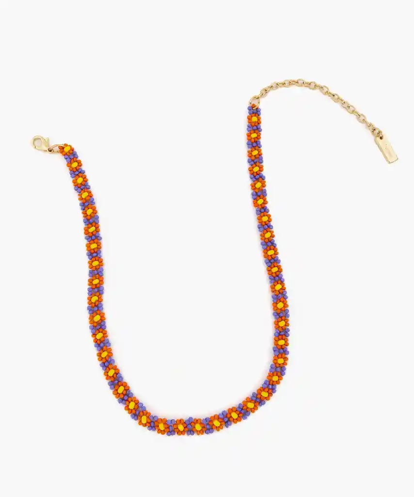 Collar Paradiso Choker Flores Naranjo