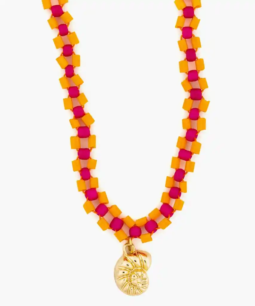 Collar Paradiso Mostacillas Naranjo