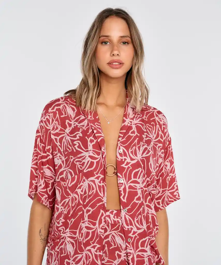 Camisa Beach People Bolsillos S Flower Dance