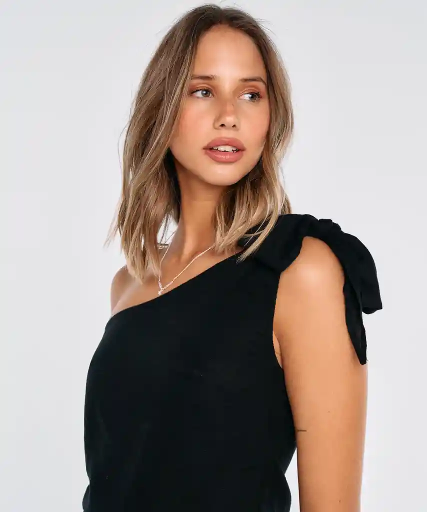 Blusa Beach People Nudo Un Hombro Xs Negro