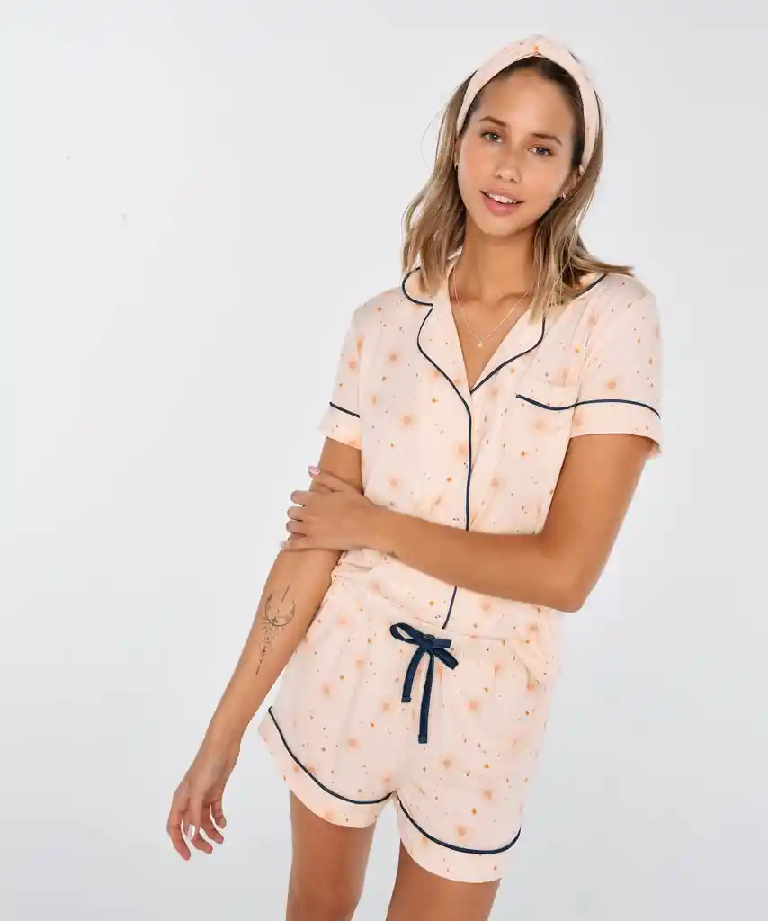 Set Pijama Corto Camisero L Half Moon