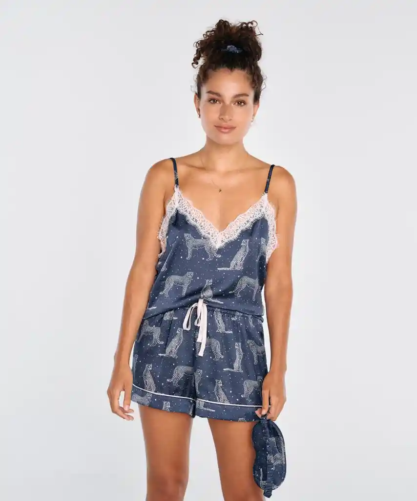 Set Pijama Corto Satín Xs Mystic Tiger