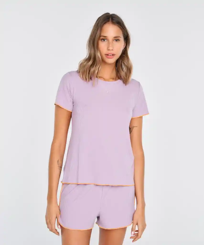 Pijama Dreamy Corto Lineas Xl Lila