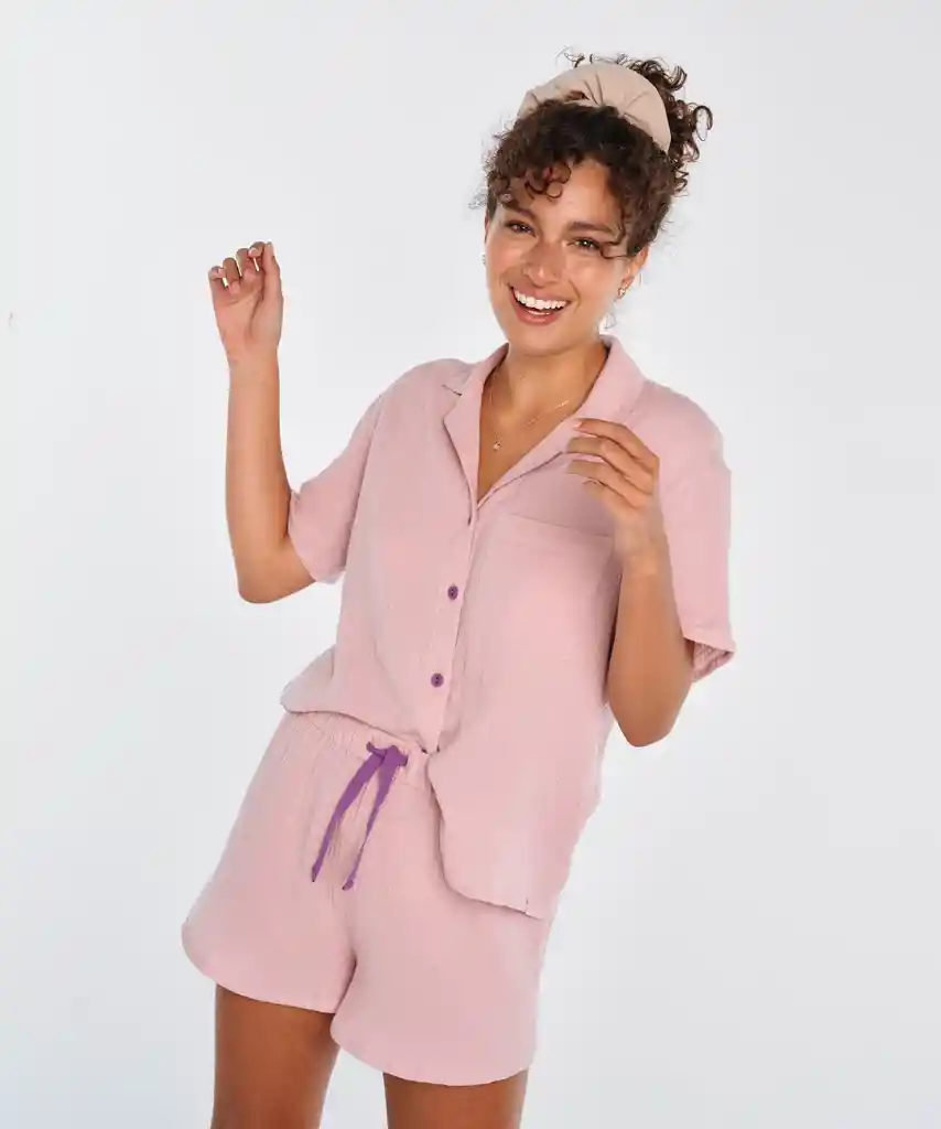 Pijama Dreamy Corto Unicolor M Lila