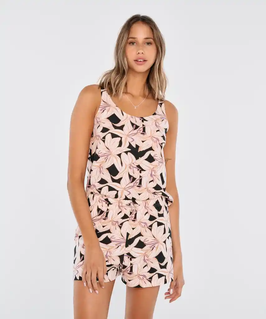 Pijama Dreamy Corto Polera M Dark Flower