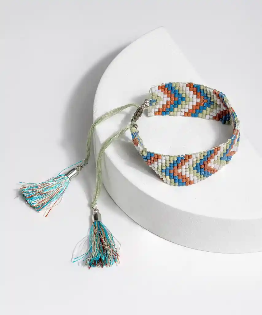 Pulsera Paradiso Bordada Blanco