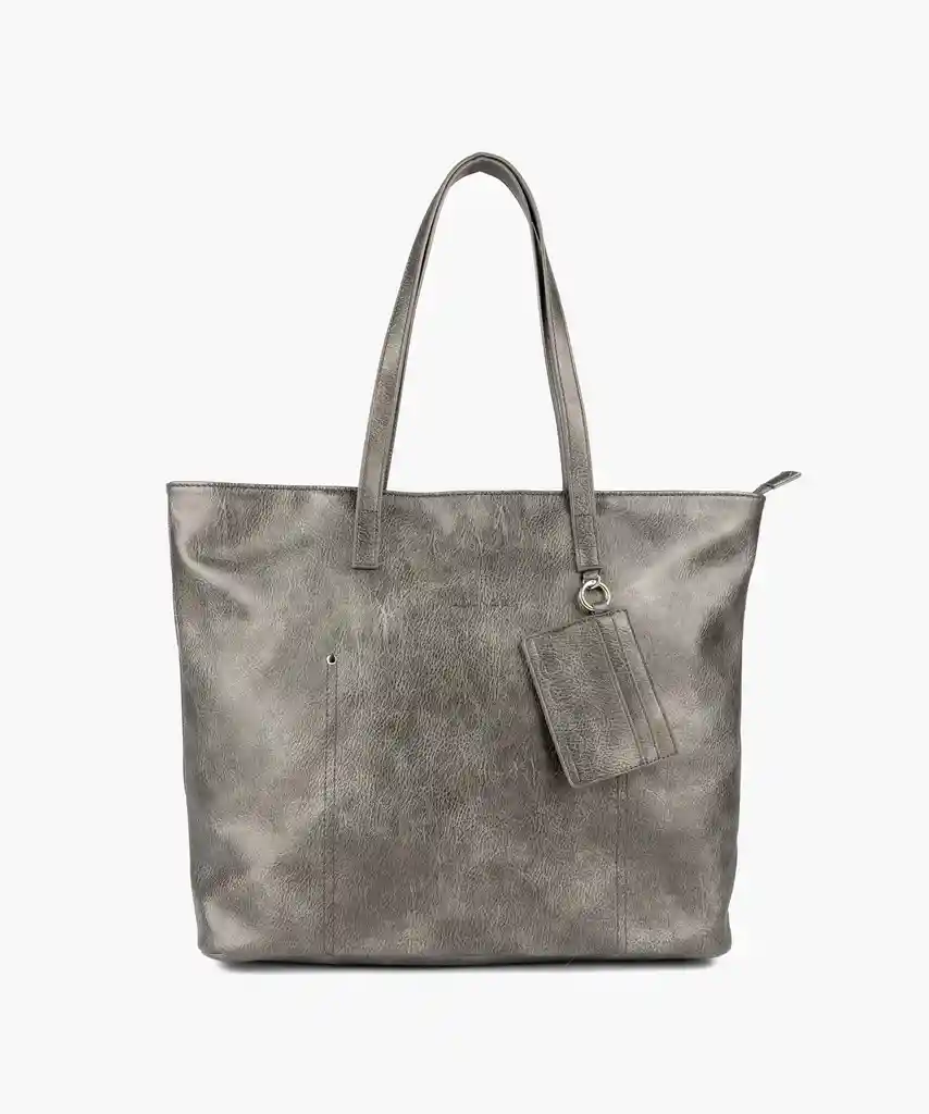 Cartera Tote + Tarjetero Gris