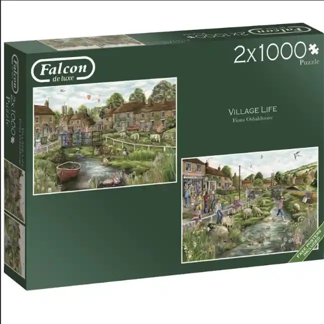 2 Puzzles De 1000 Piezas. La Vida De Pueblo