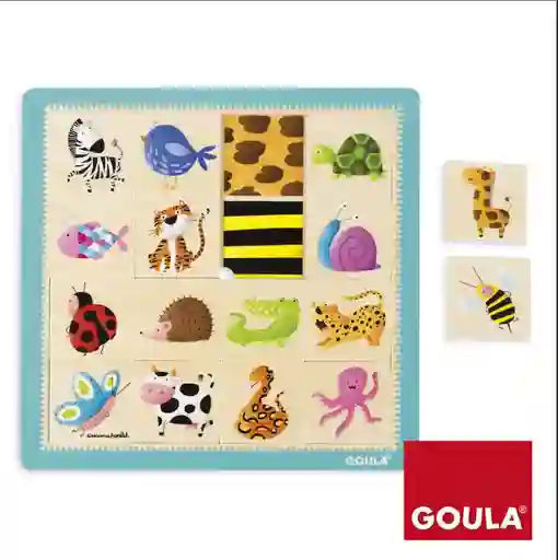 Juego De Puzzle De Madera Animales Y Texturas