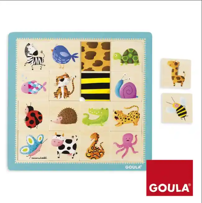 Juego De Puzzle De Madera Animales Y Texturas