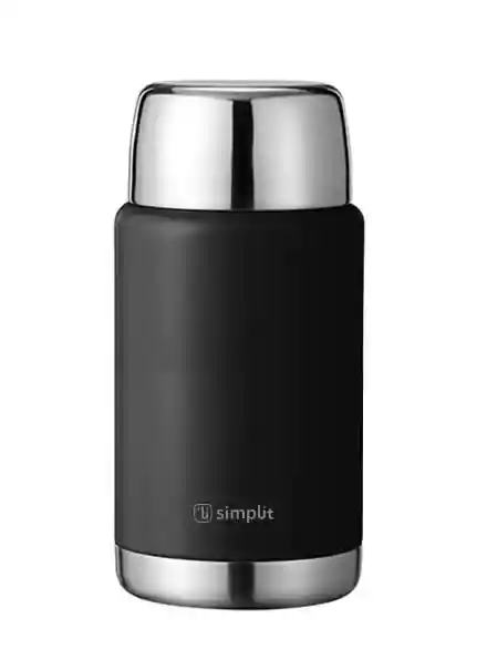 Simplit Termo Comida Acero Inoxidable 750ml Negro Incluye Cuchara