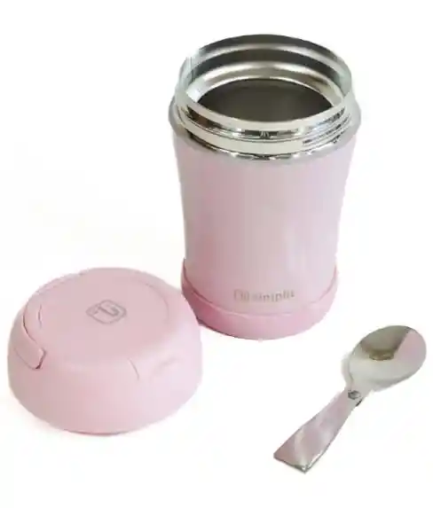 Simplit Termo Comida Acero Inoxidable 400ml Rosado Incluye Cuchara