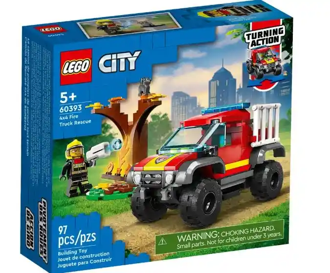 Lego City Camión De Rescate 4x4 De Bomberos 97 Piezas 60393