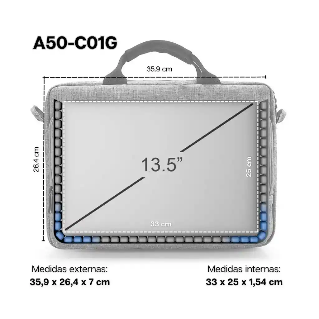 Tomtoc Maletín Casual A50 13'' Gris
