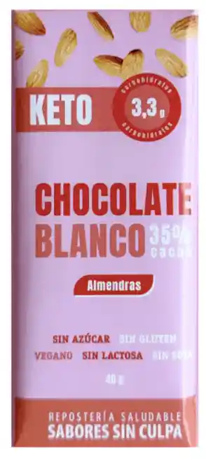 Barra Chocolate Keto Sin Culpa Blanco