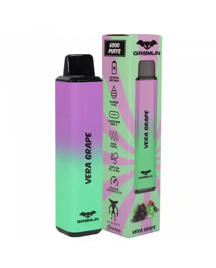 Vaporizador Desechable Spooky 6000 Puffs Vera Grape 5%- Gremlin