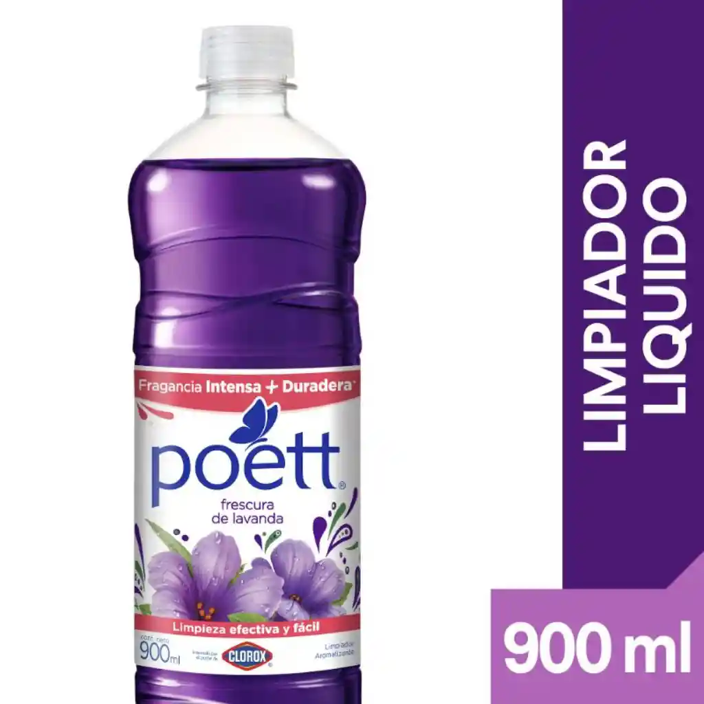 Limpiador Líquido Aromatizante Frescura De Lavanda 900 Ml Poett