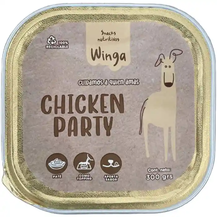 Winga Chicken Party Para Perros 300 G