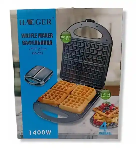 Waflera Maquina Eléctrica Para Hacer 4 Waffles Antiadherente