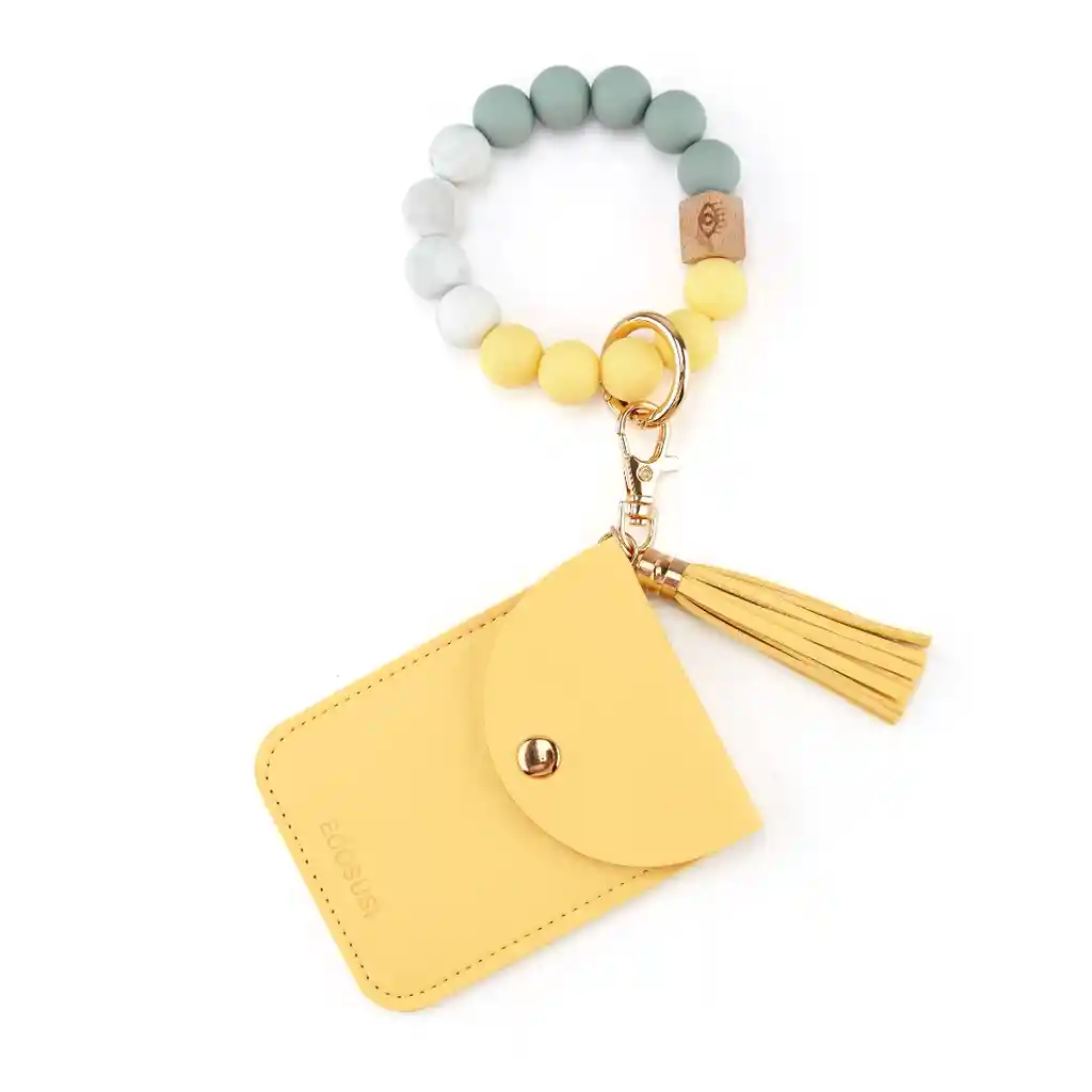 Ecosusi Llavero De Pulsera Con Billetera- Amarillo