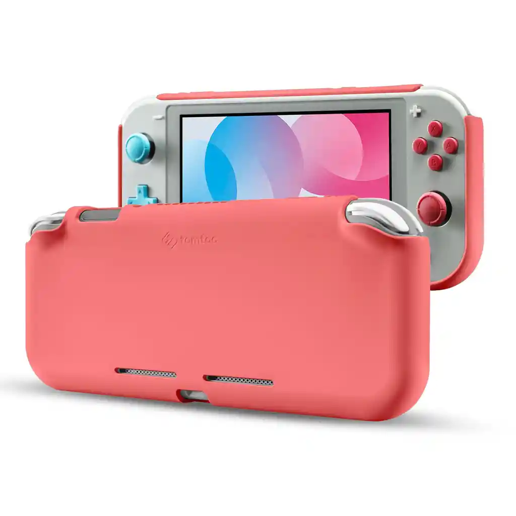 Tomtoc Carcasa Para Nintendo Switch Lite De Silicona Rojo Coral