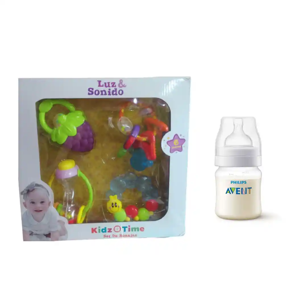 Set De Sonajas Más Mi Pimer Biberon Anti Colic