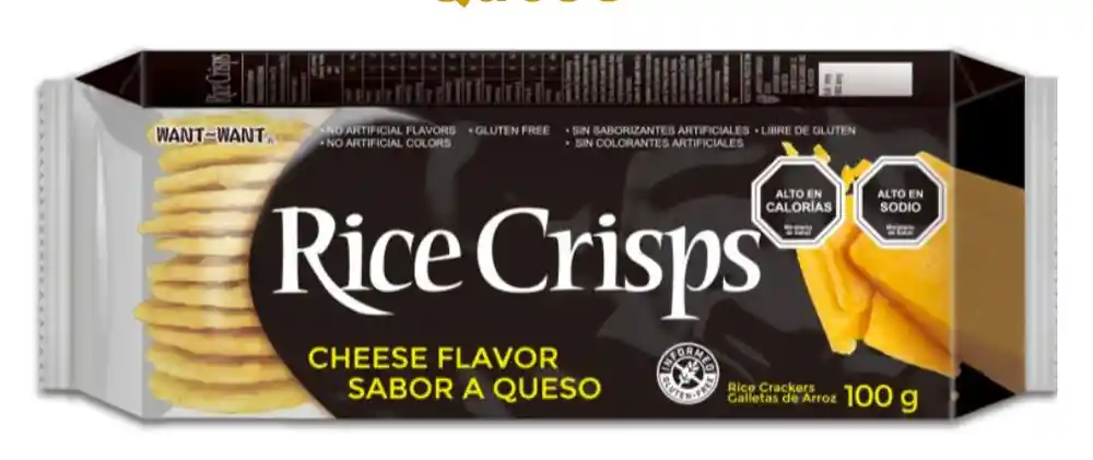 Rice Crisp · Rice Crisps Cheese Sabor A Queso (sin Gluten) - Crackers