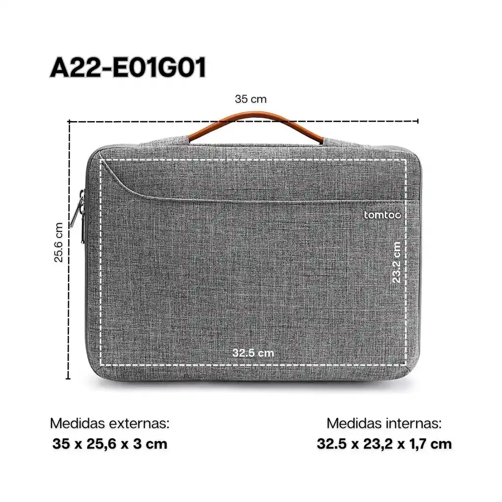 Tomtoc Funda Para Portátil A22 Notebook Y Macbook De 15.6'' Gris