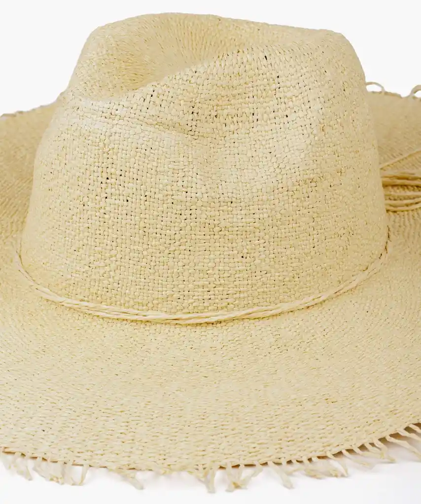 Sombrero Paradiso Borde Deshilachado Beige