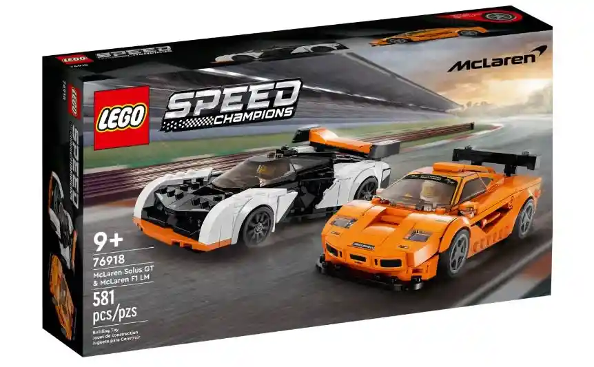 Lego Speed Champion Mclaren Solus Gt Mclaren F1 Lm 581 Piezas 76918