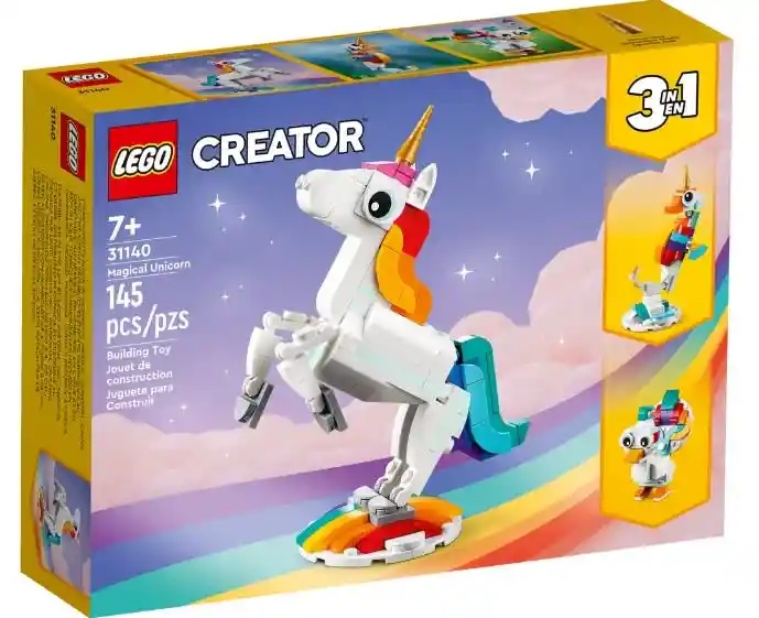 Lego Creator 3 En 1 Unicornio Mágico 145 Piezas 31140