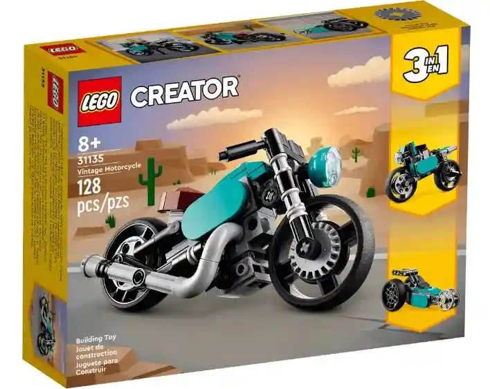 Lego Creator 3 En 1 Moto Clásica 128 Piezas 31135