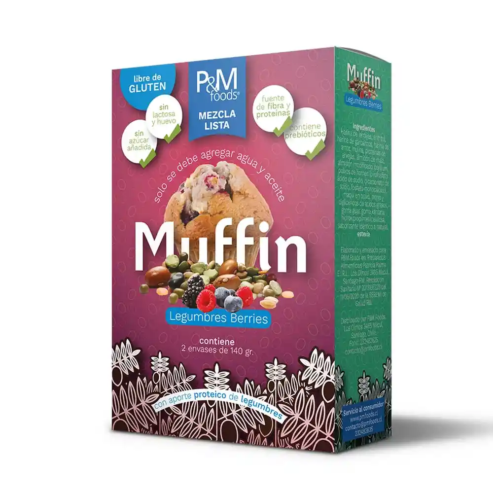Muffin Legumbres Berries Vegano Sin Gluten