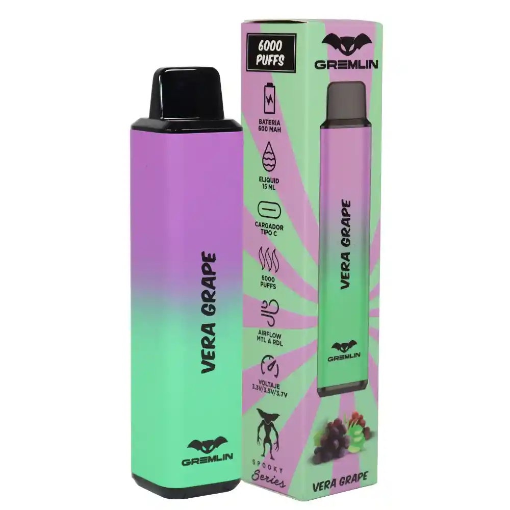 Vaporizadores Desechables Gremlin Spooky Vera Grape 6000 Puff