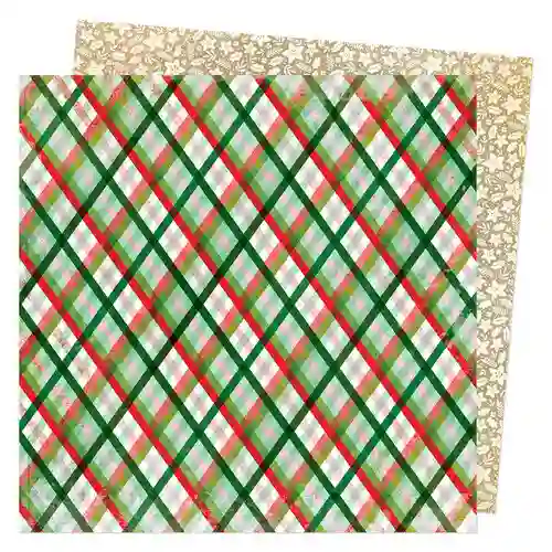 Vicki Boutin - Colección Evergreen And Holly - Navidad - Papel De Doble Cara 30x30cm- Regalos De Alegría