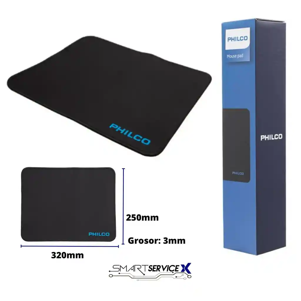 Mousepad Básico Philco Pro, Tamaño Small 32 X 25 Cm, Negro